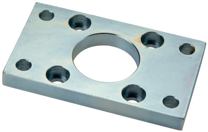 Exemplary representation: Flange mounting for pneumatic cylinders ISO 15552